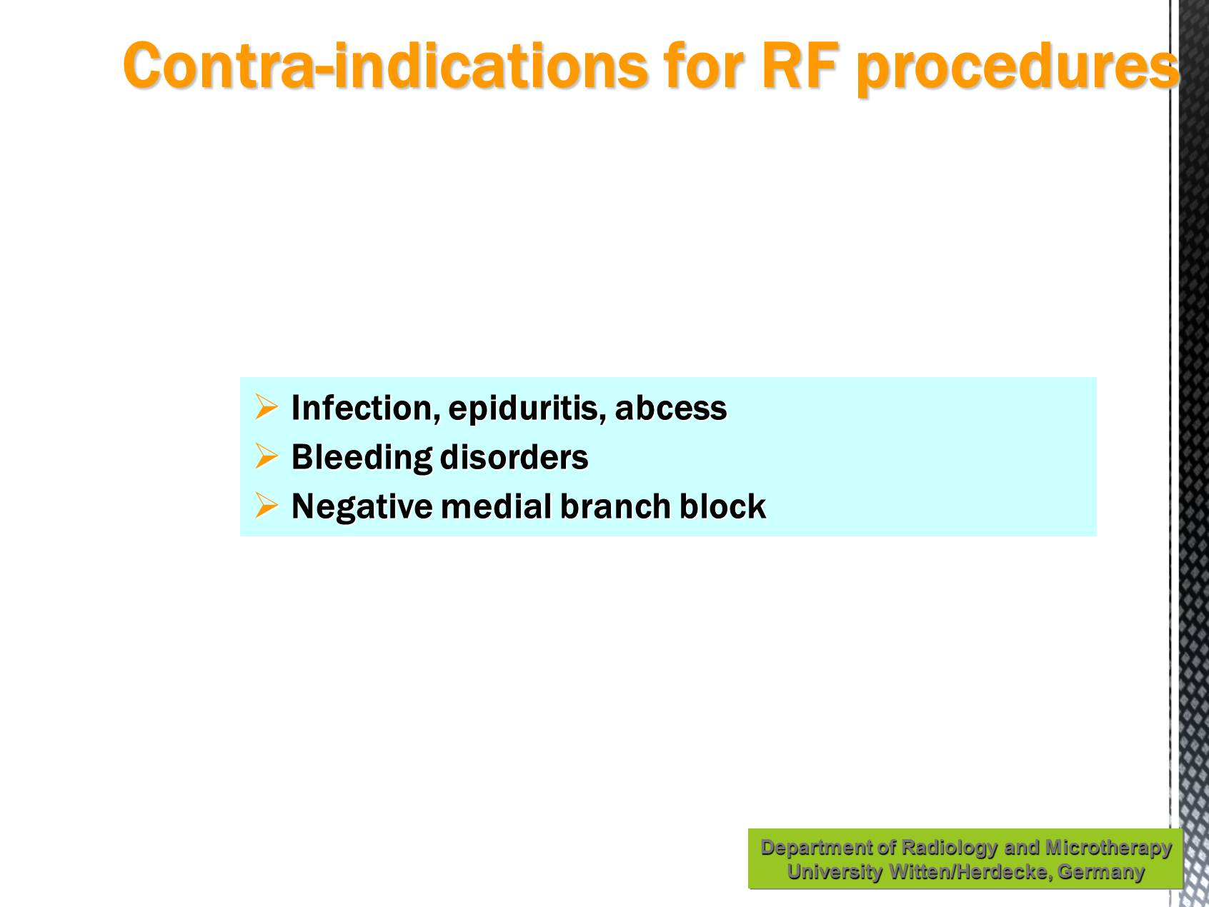 Rhizolyse articulaire posterieure interventional radiology